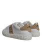 Versace White Brown Greca Print TPU Low Top Men Sneakers Shoes
