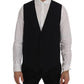 Dolce & Gabbana Black STAFF Wool Striped Vest