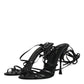 Dolce & Gabbana Black Leather High Heels Keira Sandals Shoes