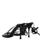 Dolce & Gabbana Black Leather High Heels Keira Sandals Shoes
