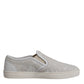Dolce & Gabbana White Floral Lace Slip On Loafers Shoes