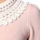 Dolce & Gabbana Pink Cashmere Collar Knitted Long Sleeves Top
