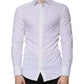 Dolce & Gabbana White Cotton Long Sleeve GOLD Dress Shirt