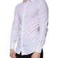 Dolce & Gabbana White Cotton Long Sleeve GOLD Dress Shirt