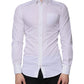 Dolce & Gabbana White Cotton Long Sleeve GOLD Dress Men Shirt