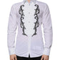 Dolce & Gabbana White Slim Fit Baroque GOLD Men Dress Shirt
