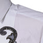 Dolce & Gabbana White Slim Fit Baroque GOLD Men Dress Shirt