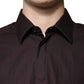 Dolce & Gabbana Purple Cotton Slim Fit MARTINI Dress Shirt