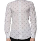 Dolce & Gabbana White Printed Cotton Slim Fit Men Dress Shirt