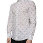 Dolce & Gabbana White Printed Cotton Slim Fit Men Dress Shirt