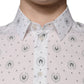 Dolce & Gabbana White Printed Cotton Slim Fit Men Dress Shirt