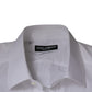 Dolce & Gabbana White Cotton Slim Fit GOLD Men Dress Shirt
