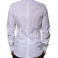 Dolce & Gabbana White Cotton Slim Fit Formal GOLD Dress Shirt