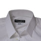 Dolce & Gabbana White Cotton Slim Fit Men MARTINI Dress Shirt