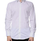 Dolce & Gabbana White Cotton Long Sleeve GOLD Dress Shirt