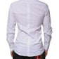 Dolce & Gabbana White Cotton Long Sleeve GOLD Dress Shirt