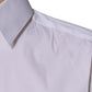 Dolce & Gabbana White Cotton Long Sleeve GOLD Dress Shirt