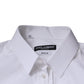 Dolce & Gabbana White Cotton Long Sleeve GOLD Dress Shirt
