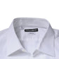 Dolce & Gabbana White Bib Cotton Poplin GOLD Formal Shirt