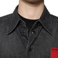 Dolce & Gabbana Black Logo Cotton Button Down Denim Shirt