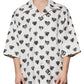 Dolce & Gabbana White Heart Print Short Sleeve Casual Shirt