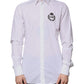 Dolce & Gabbana White Cotton Logo Formal Men GOLD Dress Shirt