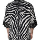 Dolce & Gabbana Black White Zebra Button Down Oversize Shirt