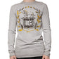 Dolce & Gabbana Gray Printed Cotton Crewneck Pullover Sweater