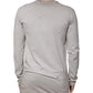 Dolce & Gabbana Gray Printed Cotton Crewneck Pullover Sweater