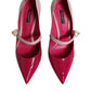Dolce & Gabbana Two Tone Pink Leather Mary Jane Heels Pumps Shoes