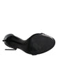 Dolce & Gabbana Grey Leather Ankle Strap Heel Sandals Shoes