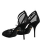 Dolce & Gabbana Black Mesh Ankle Strap Heels Pumps Shoes