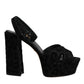 Dolce & Gabbana Black Leopard Platform Heels Sandals Shoes