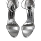 Dolce & Gabbana Silver Leather Platform Keira Sandals Shoes