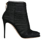Dolce & Gabbana Black Mesh Stiletto Heels Ankle Boots Shoes