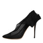 Dolce & Gabbana Black Nylon Stretch Mesh Sock Boots Shoes