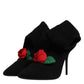 Dolce & Gabbana Black Stiletto Heels Mid Calf Boots Shoes