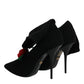 Dolce & Gabbana Black Stiletto Heels Mid Calf Boots Shoes
