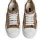 Dolce & Gabbana Gold White Logo Low Top Sneakers Shoes