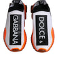 Dolce & Gabbana White Orange Slip On Sorrento Sneakers Shoes