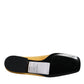 Dolce & Gabbana Yellow Leather Logo Plaque Slip On Mocassin Shoes