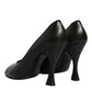 Dolce & Gabbana Green Leather Peep Toe Heels Pumps Shoes