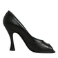 Dolce & Gabbana Green Leather Peep Toe Heels Pumps Shoes