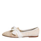Dolce & Gabbana Beige Ribbon Fabric Ballerina Flats Shoes