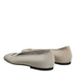 Dolce & Gabbana Beige Fabric Slip On Ballerina Flats Shoes