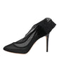 Dolce & Gabbana Black Nylon Mesh Sock Style Boots Shoes