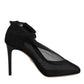 Dolce & Gabbana Black Nylon Mesh Sock Style Boots Shoes