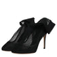 Dolce & Gabbana Black Nylon Mesh Sock Style Boots Shoes