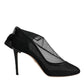 Dolce & Gabbana Black Nylon Mesh Sock Style Boots Shoes