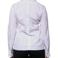 Dolce & Gabbana White Cotton Long Sleeves Ruffle Collar Top